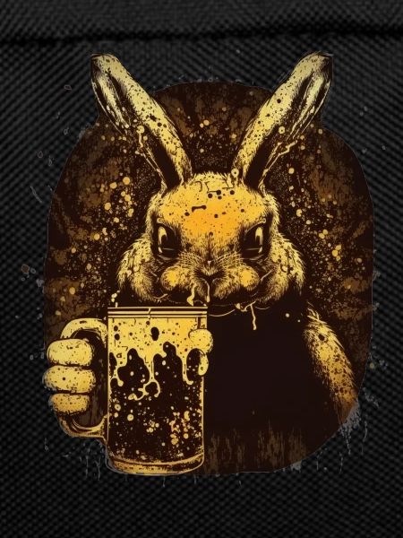 Cute rabbit and beer lover