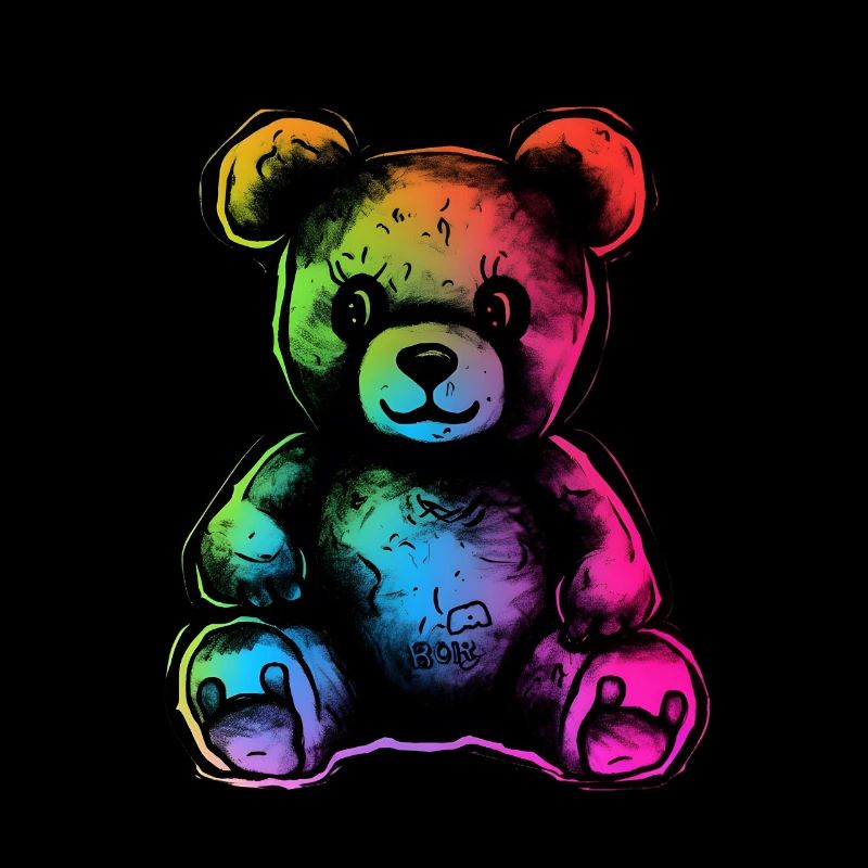 Rainbow teddy bear
