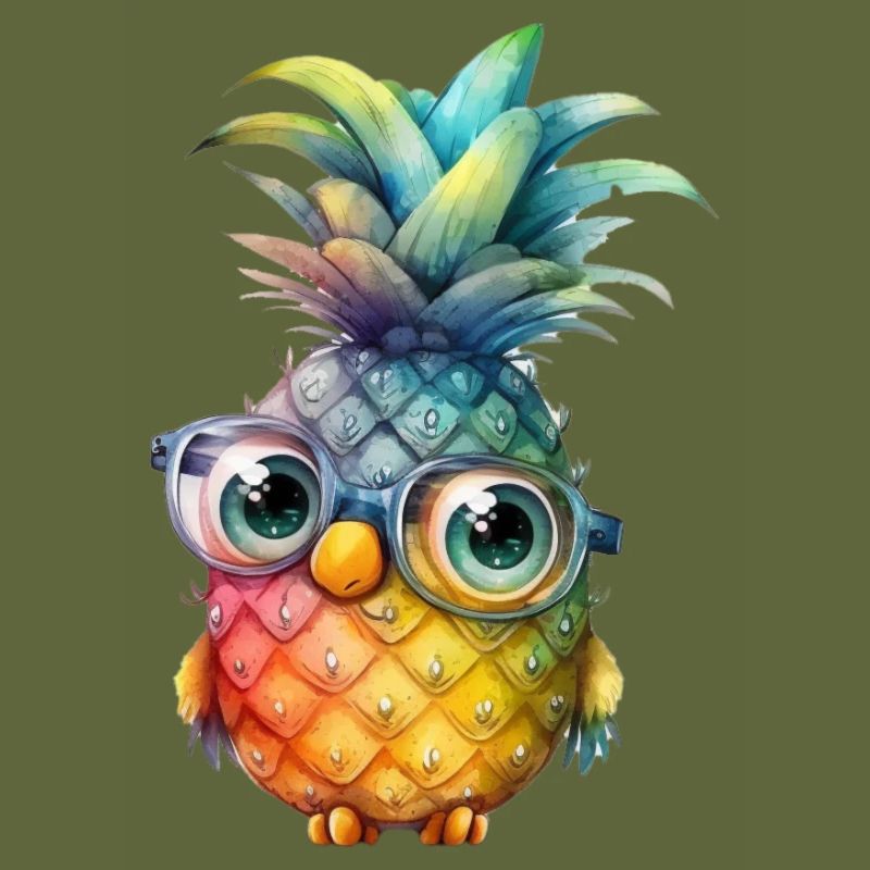 Pineapple character with glasses