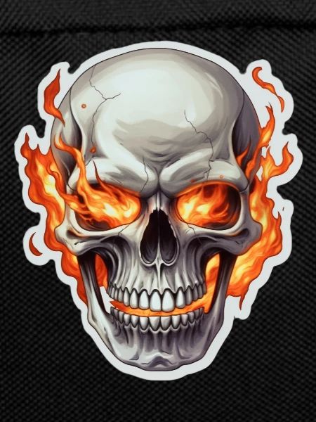 Skull on fire