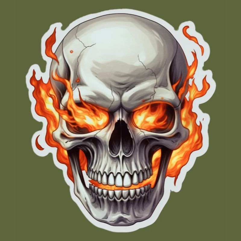 Skull on fire