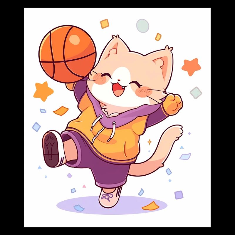 Katze mit Basketball