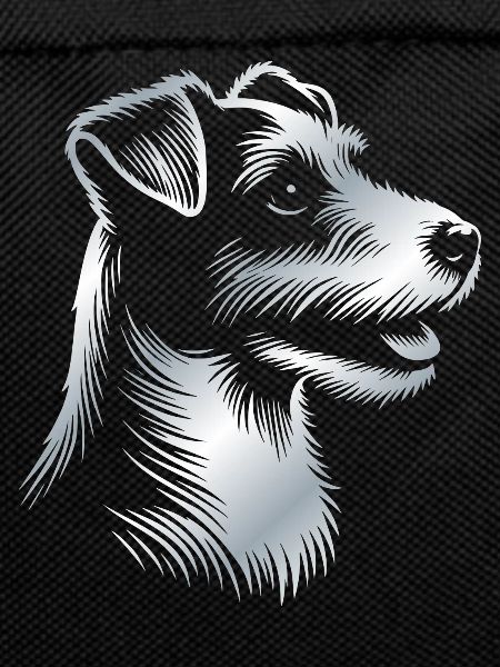 Russell Terrier Drawing Head Silver
