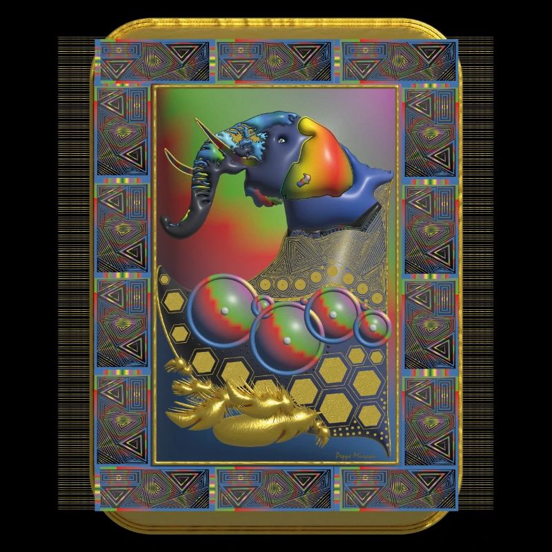 Éléphant Art Cubisme