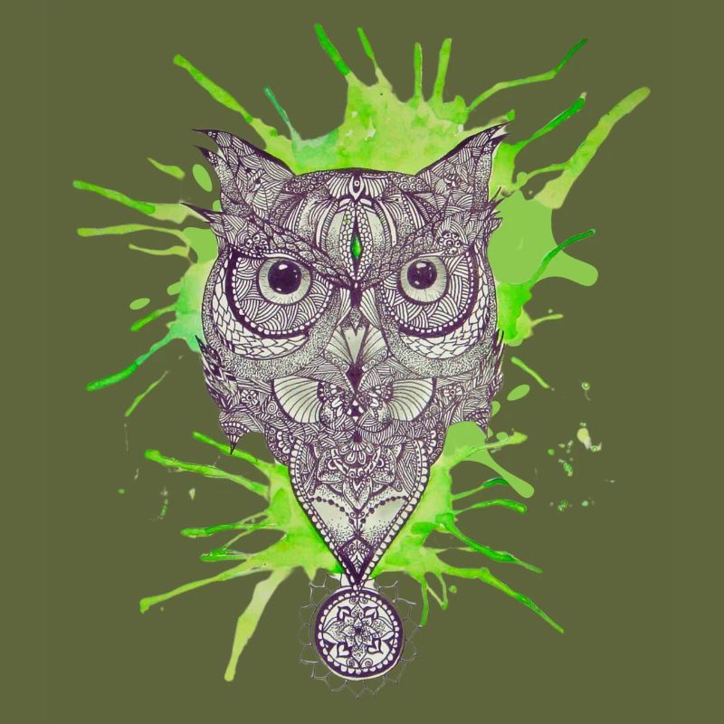 Mandala-Eule - Platsch