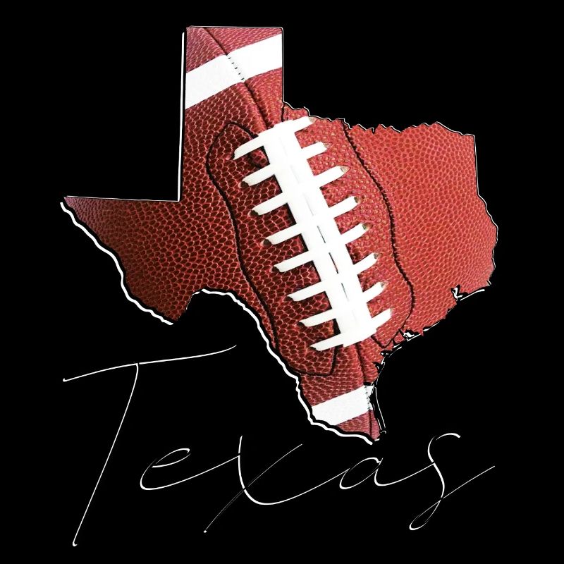 Real Football in Texas State Map TX