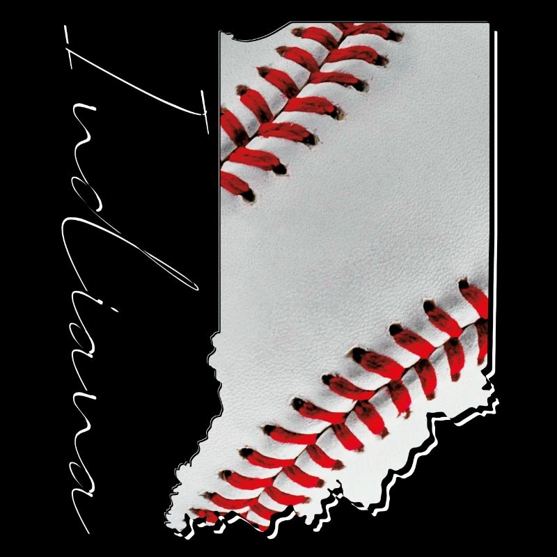 Real Baseball in the Indiana State Map IN