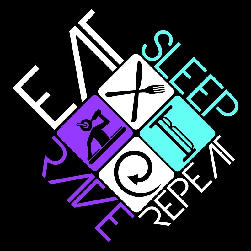 Eat Sleep Rave Repeat Essen Schlafen Raven Spruch