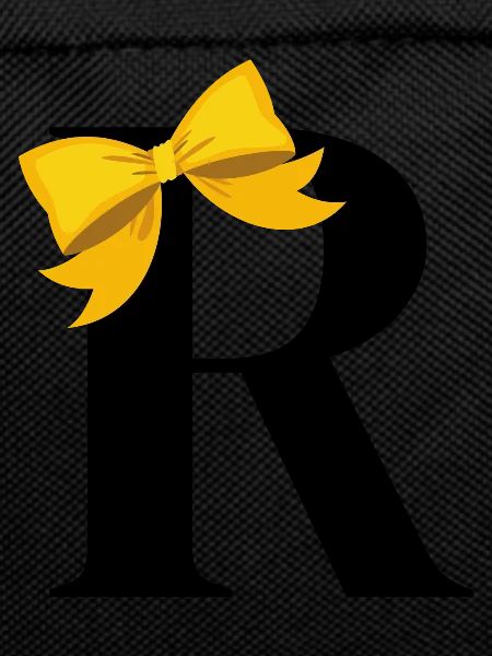 Letter r yellow bow
