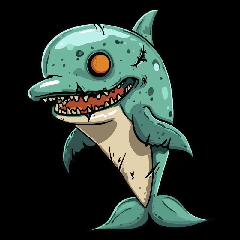 Dolphin Halloween Funny Zombie