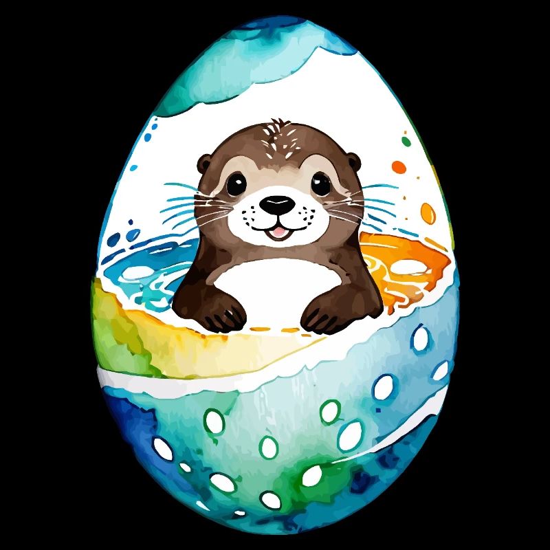 Loutre Aquarelle de Pâques