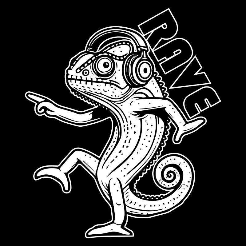 Tanzendes Chamäleon - Rave Design