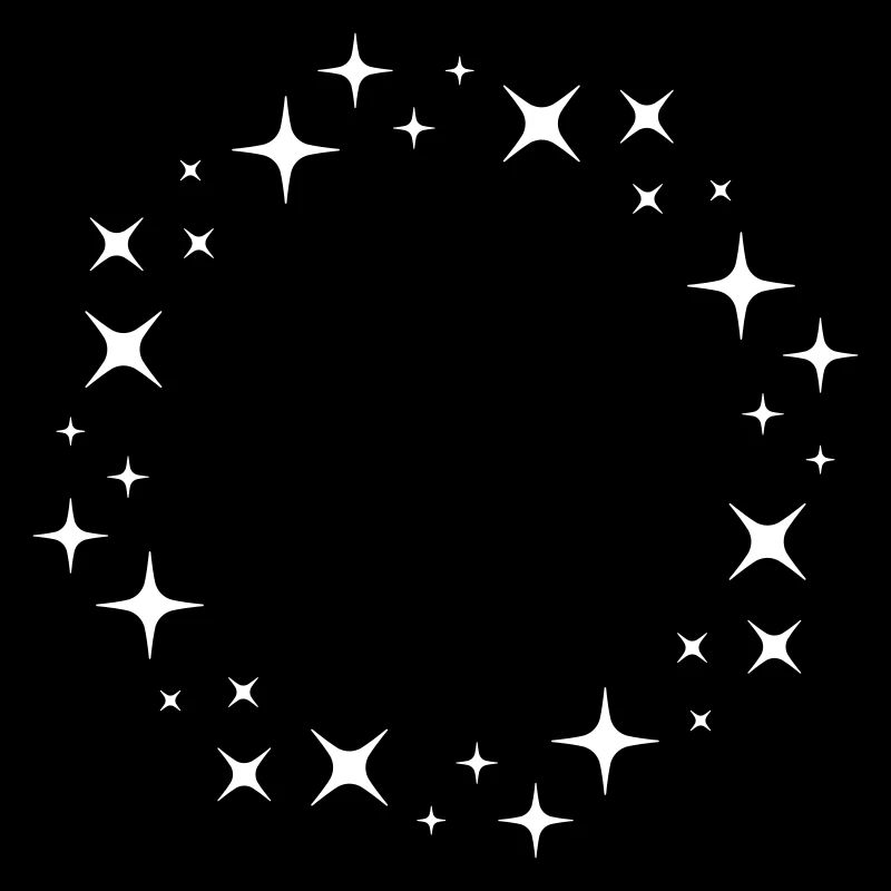 Glitter Star Circle Pattern