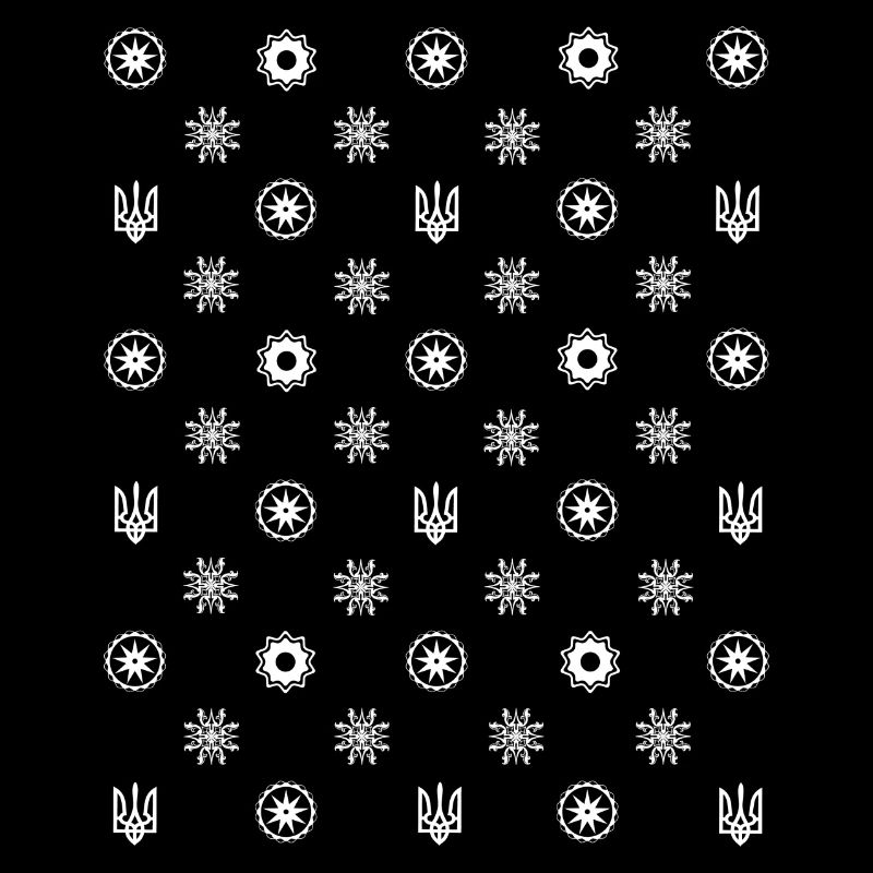 Ukraine Trysub_Repeated symbole Pattern_White