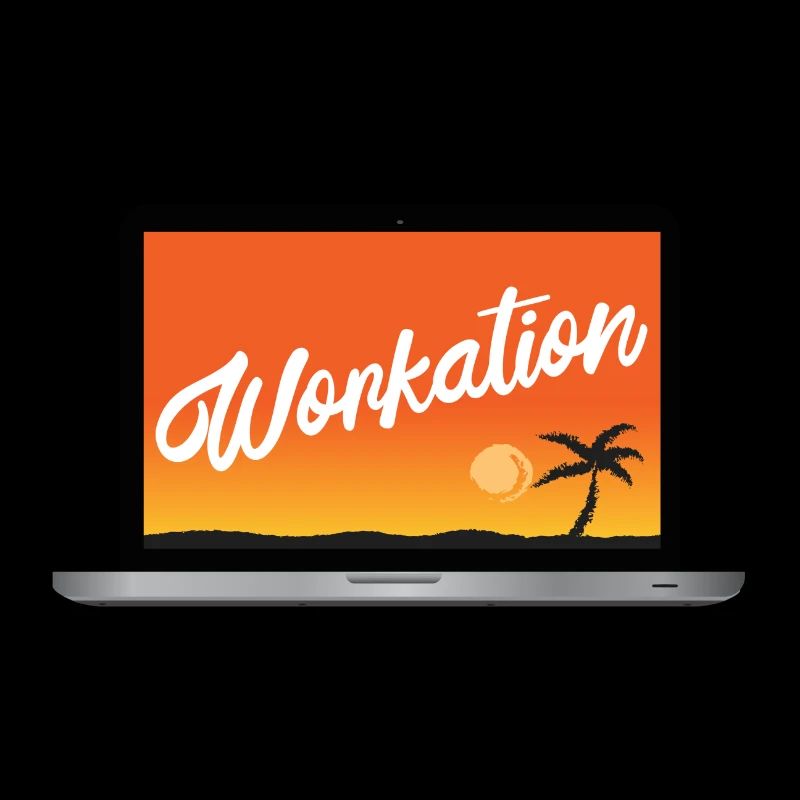 Workation work vacation lifestyle palmes ordinateur portable