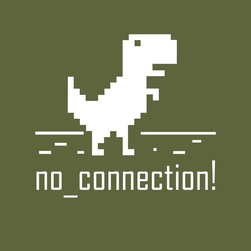 Keine Verbindung Computer Error Nerd Dinosaurier