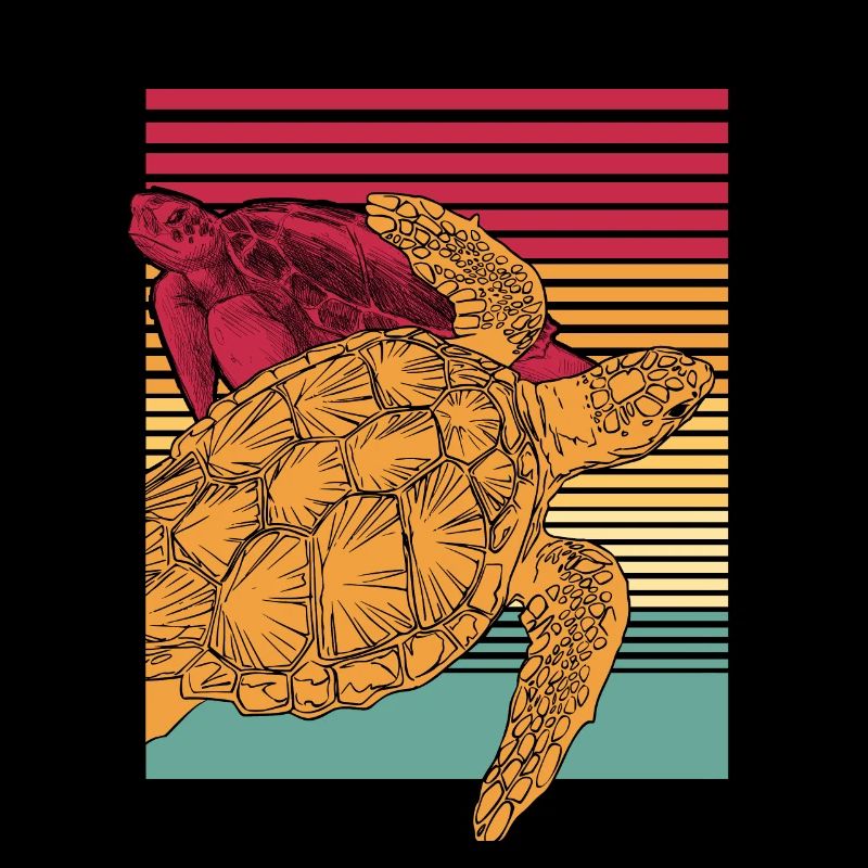 Schildkröte Panzer Tier Meer Geschenk Ozean bunt