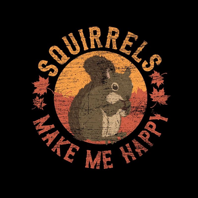 Squirrel nuts forest tree animal gift vintage