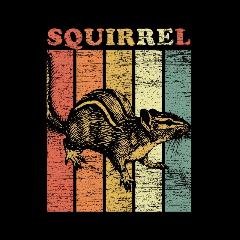 Squirrel nuts forest tree animal gift vintage