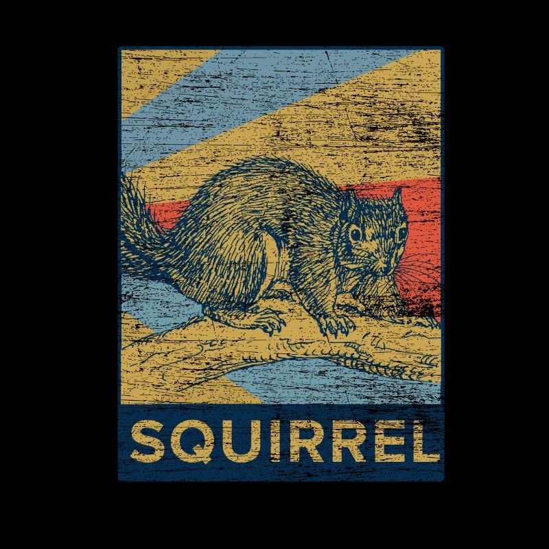 Squirrel nuts forest tree animal gift vintage