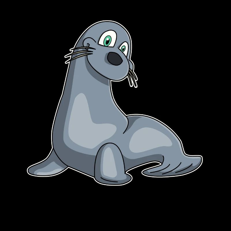 Robbe Seelöwe Kawaii Geschenk Kindershirt Comic