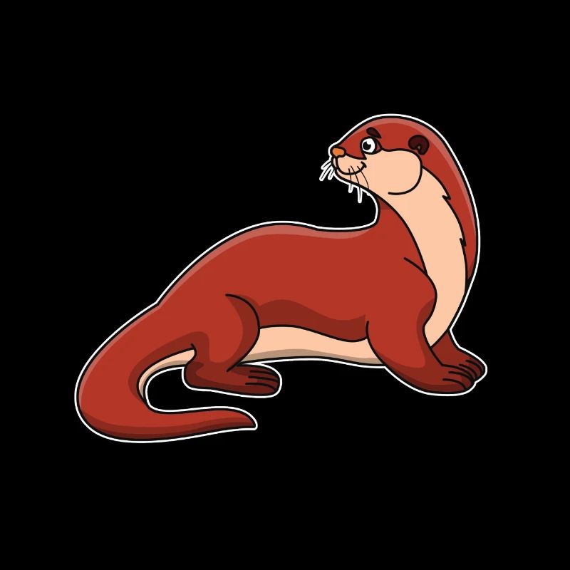 Otter Wiesel Comic Kawaii Kindershirt Geschenkidee