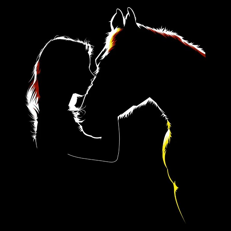 Pferd Mädchen Silhouette