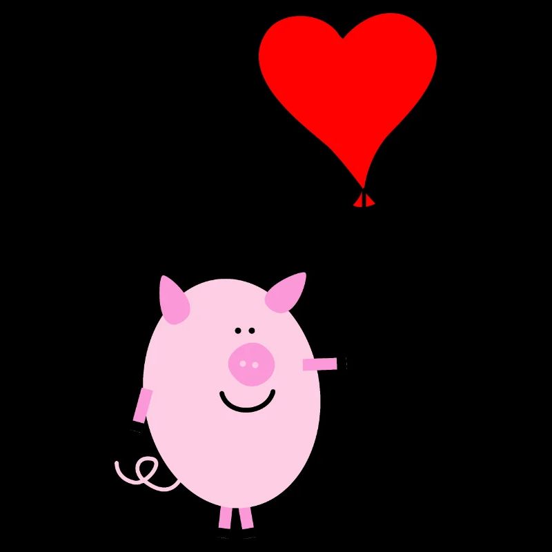 Pig with heart balloon