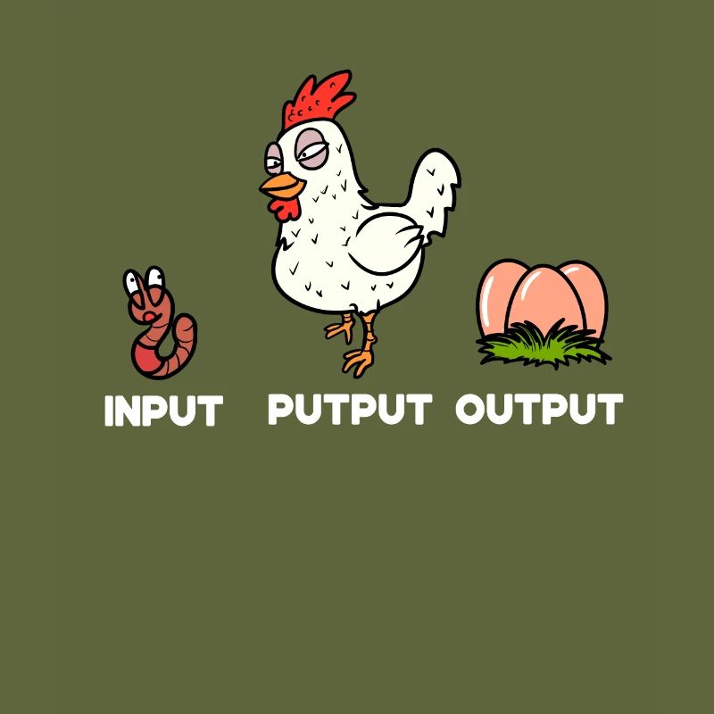 Funny Chicken Chicken Worm Input Putput Gift