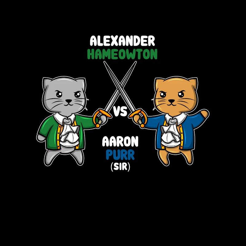 Hamilton Cat Aaron Purr kitten host duel gift