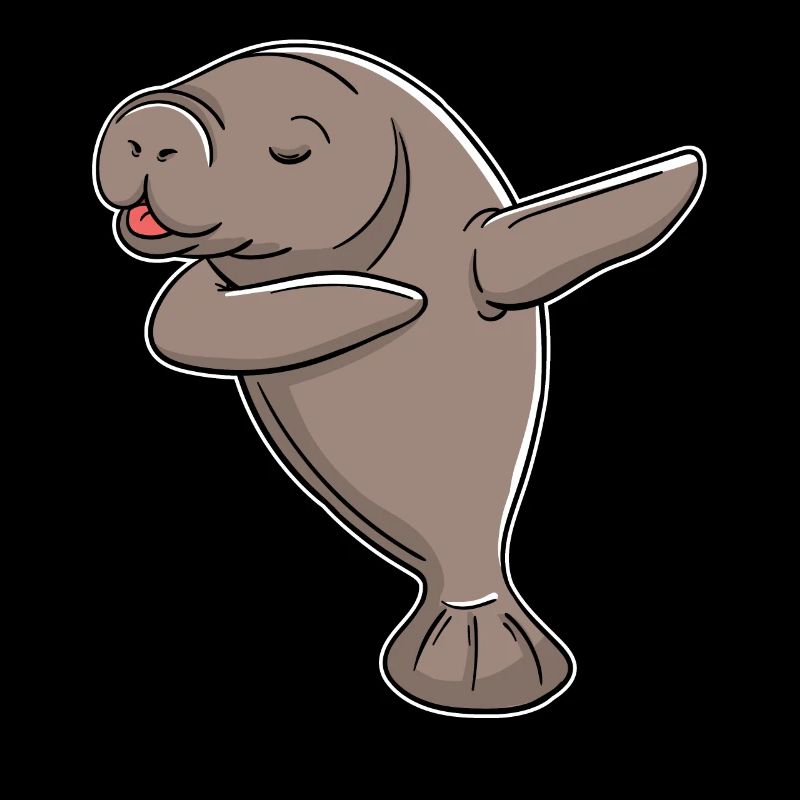 Manatee Manatees Sea Funny Water Dabbing Gift