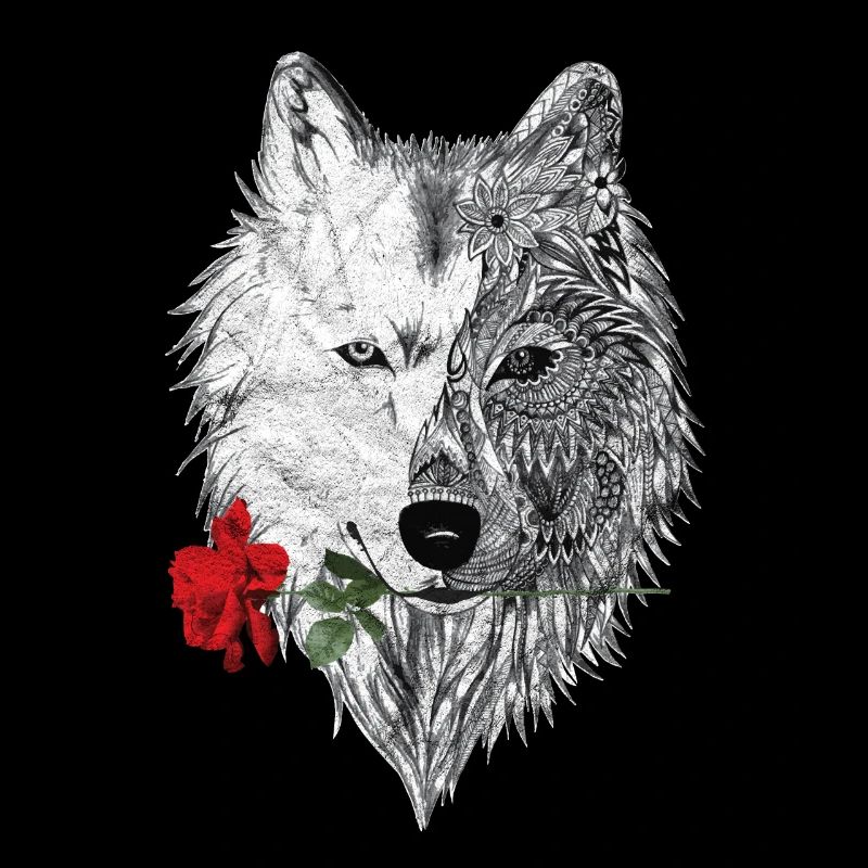 Wolf-Mandala-Rose Canis Lupus