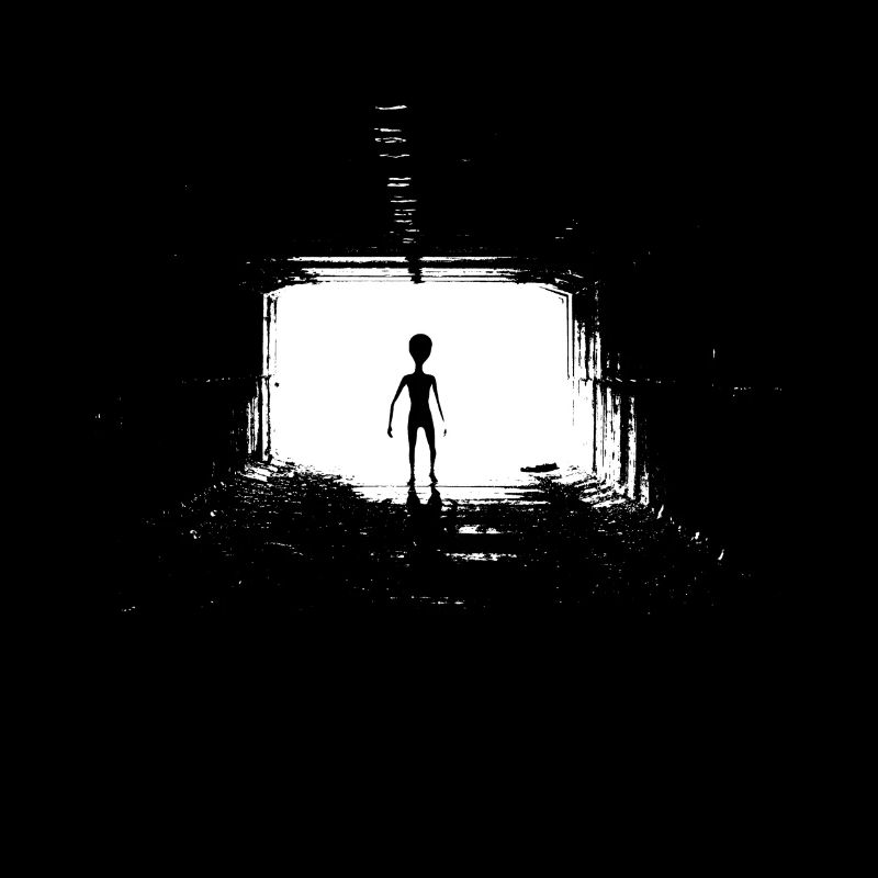 Cooles Alienshirt mit bedrohlichem Außerirdischen