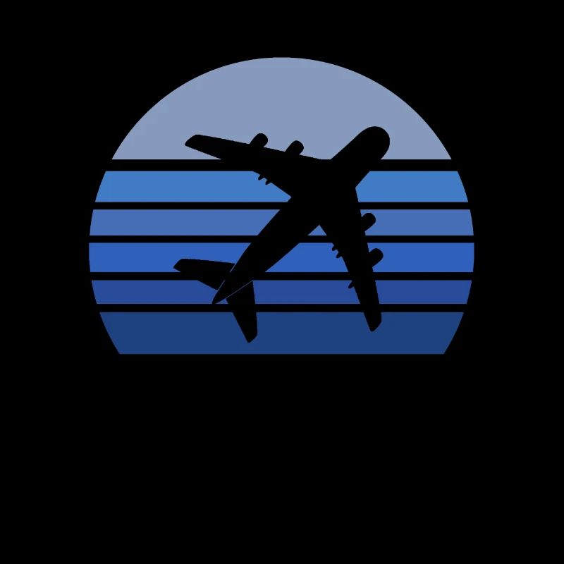 Silhouette d'avion bleu rétro