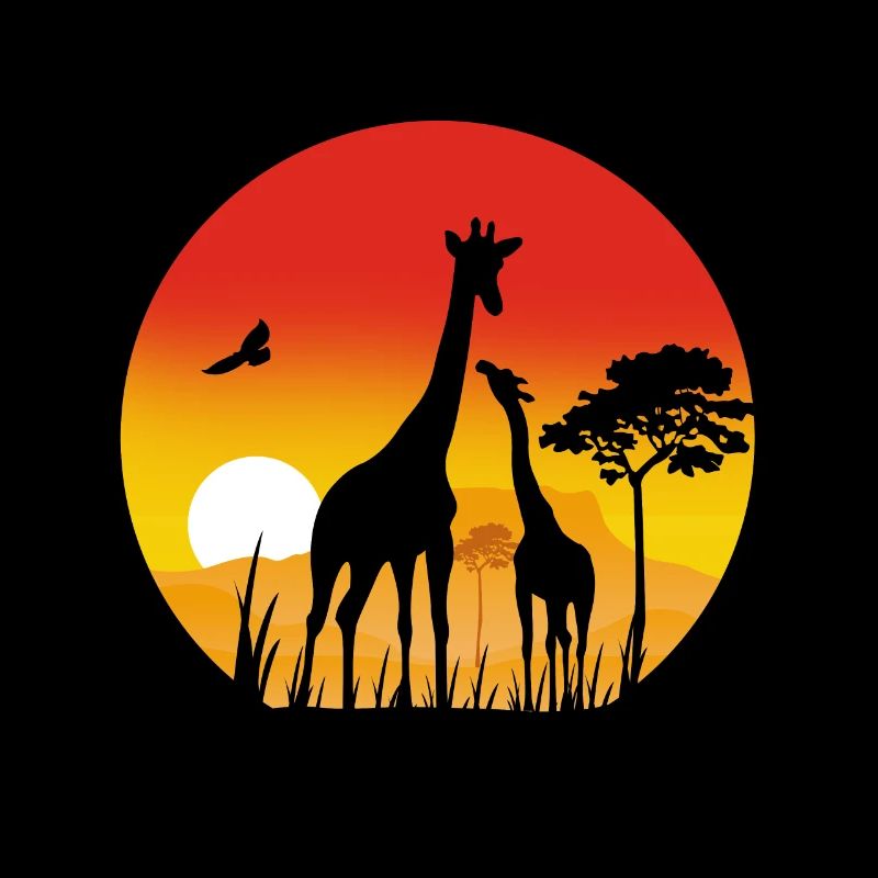 Giraffe in the sunset