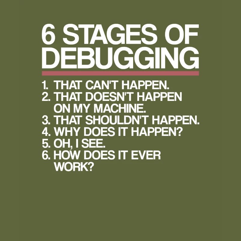 6 Stages of Debugging | Programmierer, Informatik