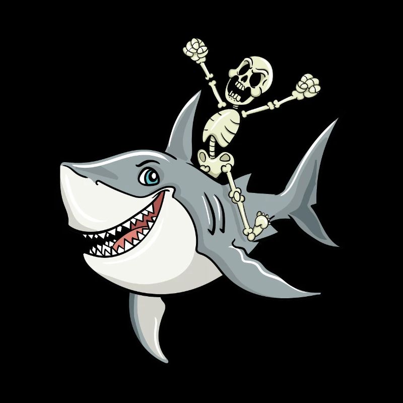 Skeleton Riding Shark