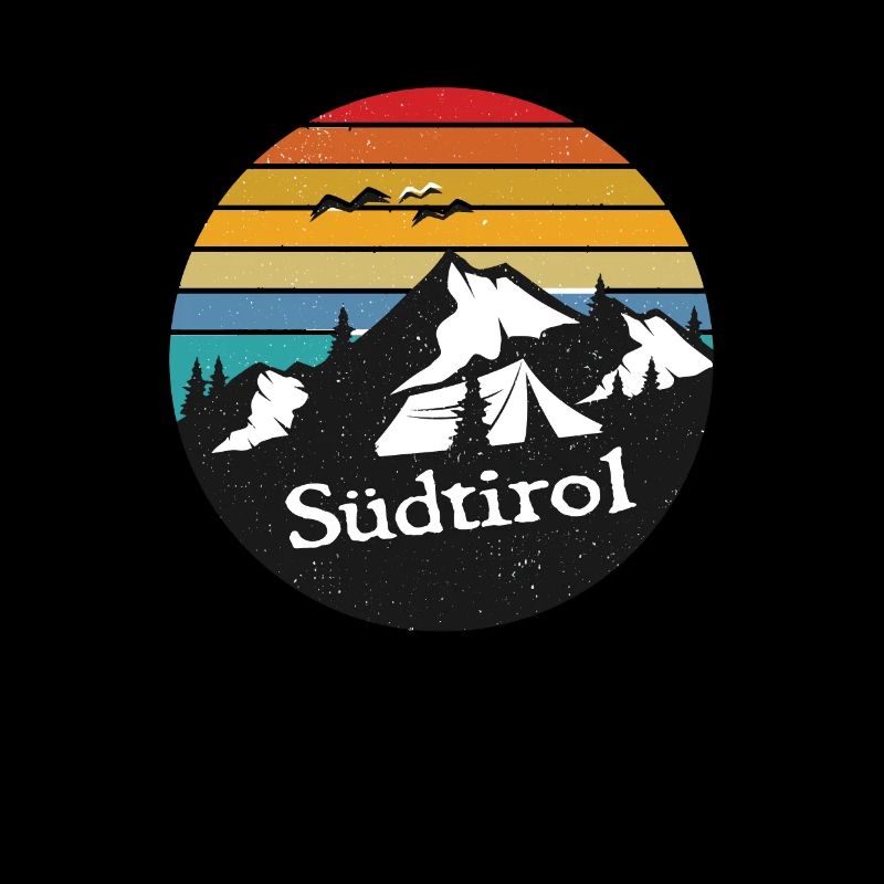 Retro South Tyrolean mountains motif
