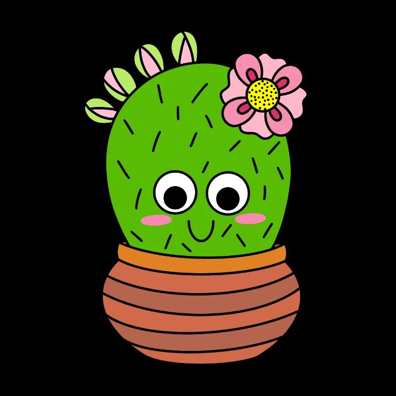 Chunky Cactus With Pink Flower And Buds