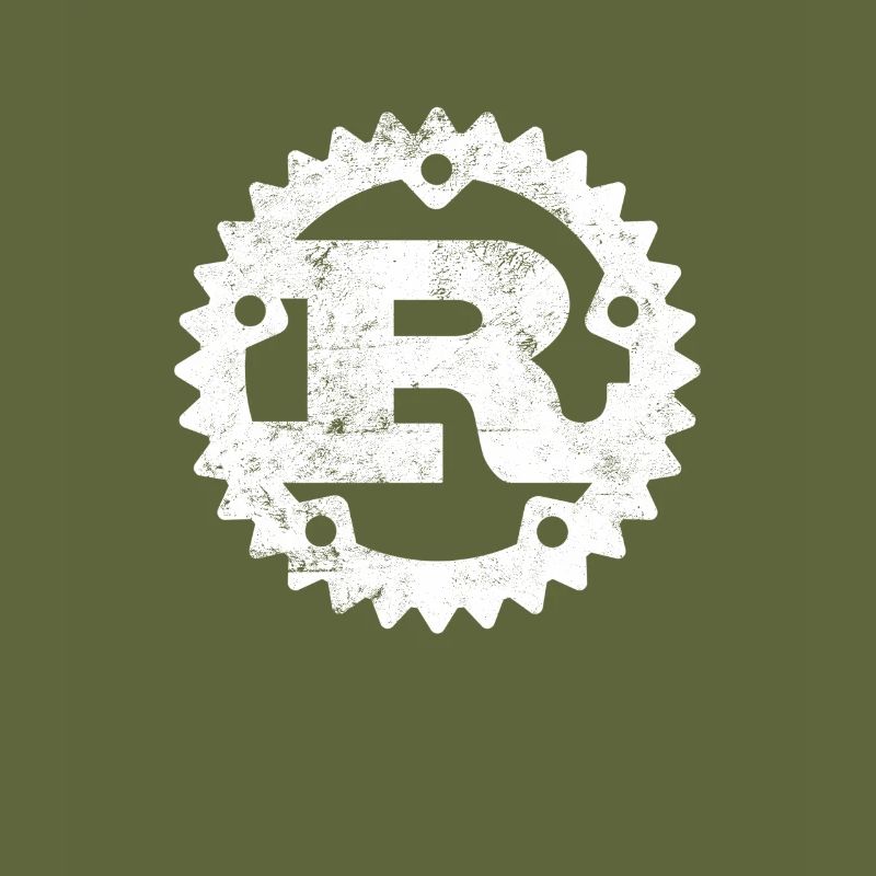 Rust Programming logo imprimé en détresse