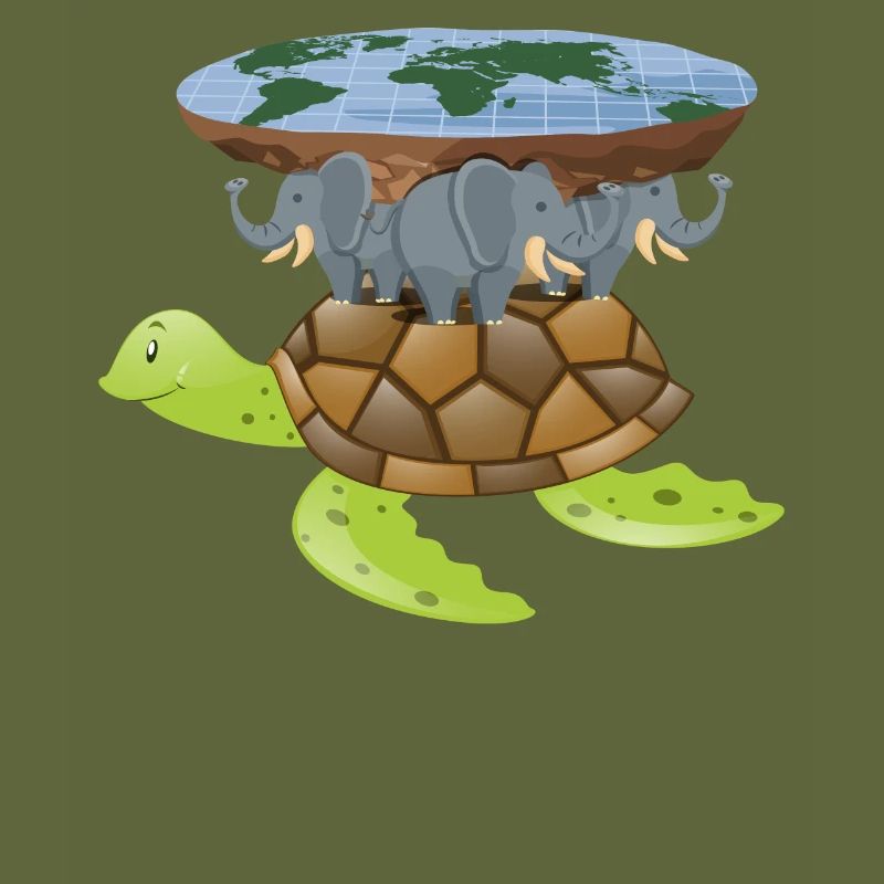 Flat Earth Turtle Scheibe Welt Geschenk Design Idee