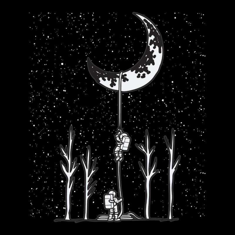 ASTRONAUT CLIMBING MOON Funny saying