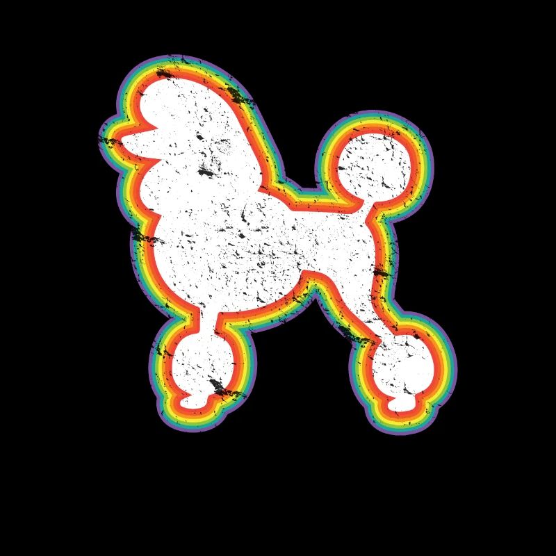 Amant Caniche Chien Style Rétro Caniche