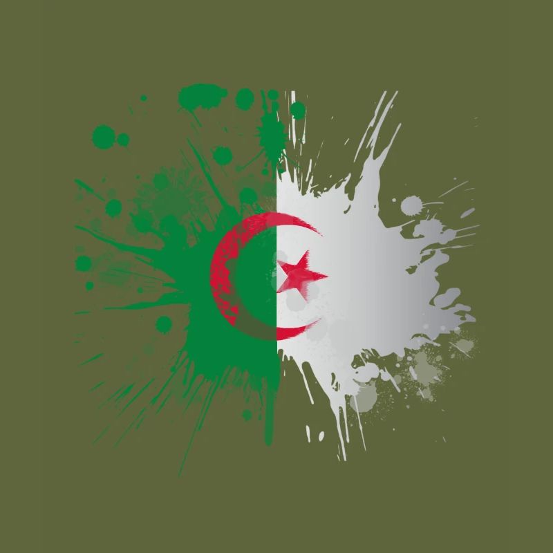 Algeria Flag Splashed Effect