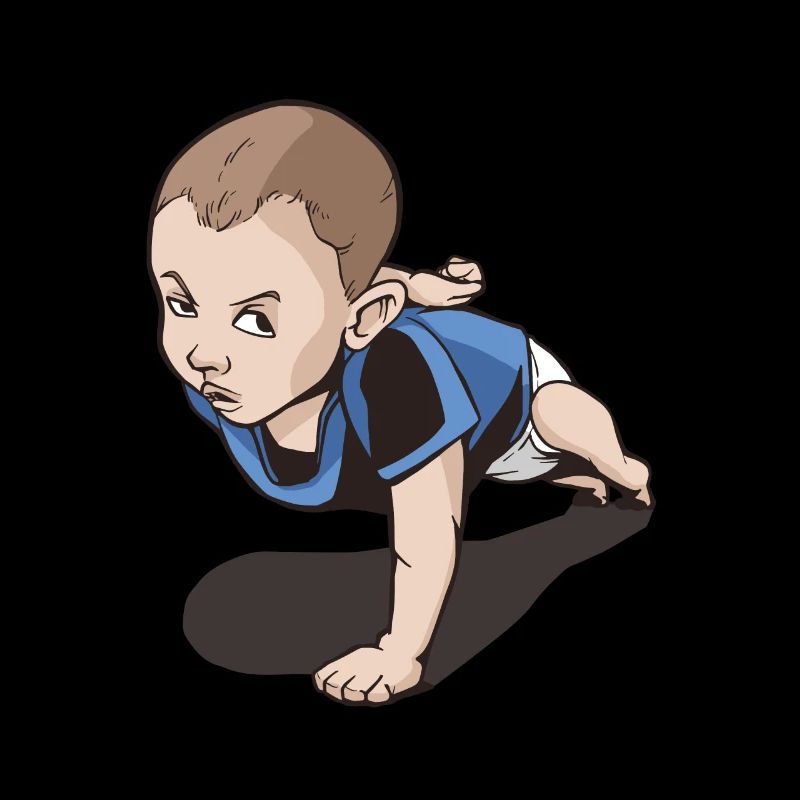 Bébé fait des pompes avec un bras