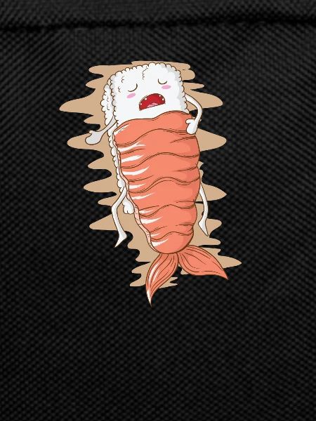 Sushi rice sleeps under shrimp