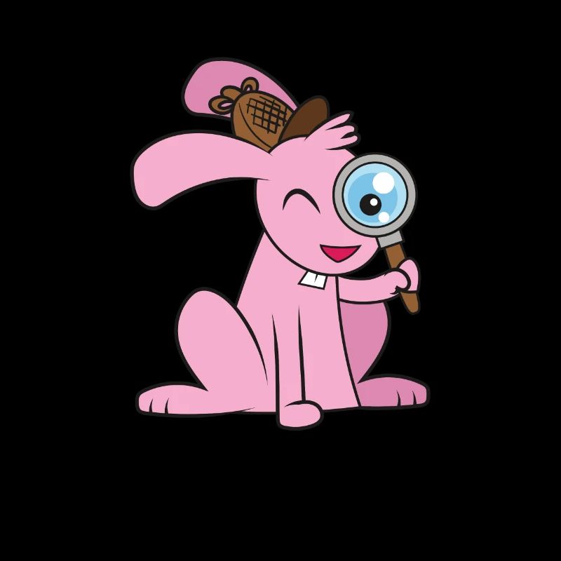 Easter bunny on egg hunt