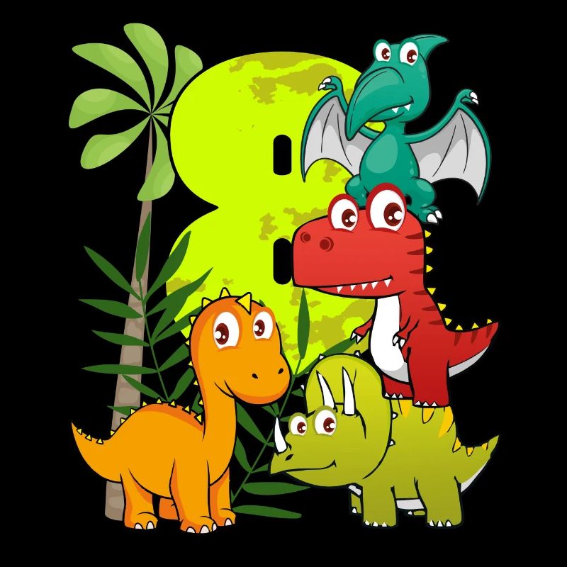 8 year old birthday boy eight 8. Dino T-Rex
