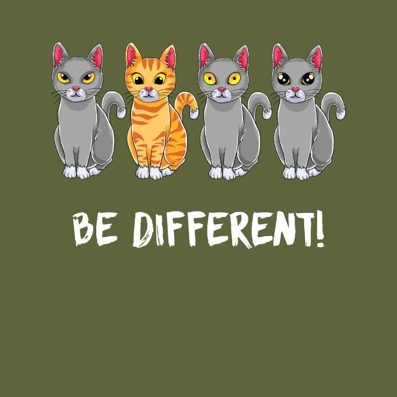 Soyez différent - Chat disant chat - chats mignons
