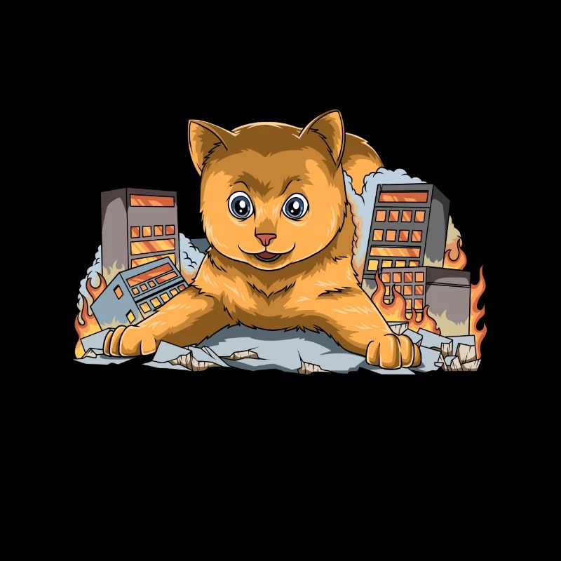 Catzilla- Funny Kaiju Monster Cat